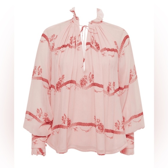 JONATHAN SIMKHAI Monica Rose Pink Floral Top size small - Picture 7 of 10